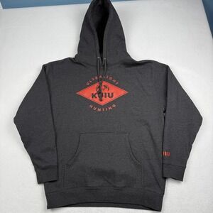 KUIU Hoodie Mens Large Gray Ultralight Hunting Pullover Fleece Sweatshirt Logo